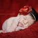 Vintage Red Flower Headband. last one