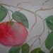 Vintage watercolor painting of apples on apple tree