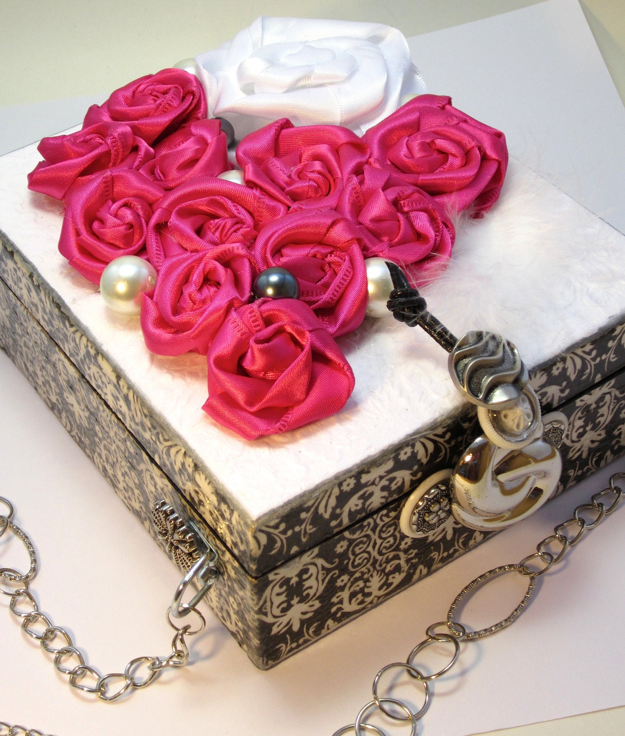 Cigar Box Purse Cocktail Cigar Box Purse with Fuschia