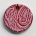 Handmade Artisan Ceramic Pendant in Pink Cardinal on Russet PINCARDP31011