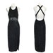 Vintage Deco 80s Dress / Sequined 1980s Dress / Black Cocktail Dress