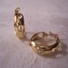 Heart Hoops Pierced Earrings Gold Tone Vintage Round Open Cutout Design