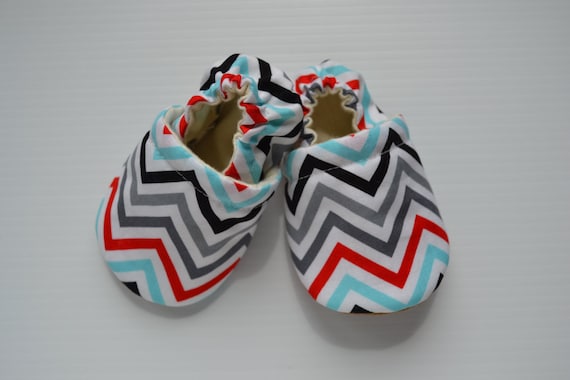 handmade baby cloth shoes gender neutral chevron