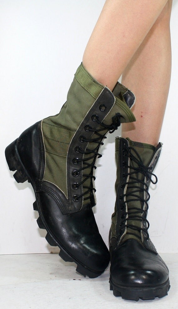 Vintage grunge granny Vietnam War 1966 Jungle Boots COMBAT