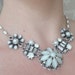 Bridal necklace rhinestones - glamour wedding - vintage collage - swarovski and pearls