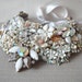 Bib statement necklace - OOAKjewelz Couture Line - rhinestones and vintage flower jewelry collage - bridal wedding jewelry