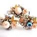 Bridesmaids gift set of 3 bracelets in shabby chic vintage collage style - delicate pastel pink - flowers and pearls - wedding jewelry