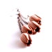 Copper earrings - brown tulip flowers pair in extra long chain