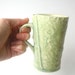 Celadon Green Mug with Australian Flannel Flower Design