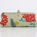 Singing Bird - 8 inches Silver Slim Frame Clutch - the Jessica Clutch
