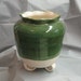 Toothbrush Holder Ceramic Vase Handmade Stoneware Pottery Clay Green White