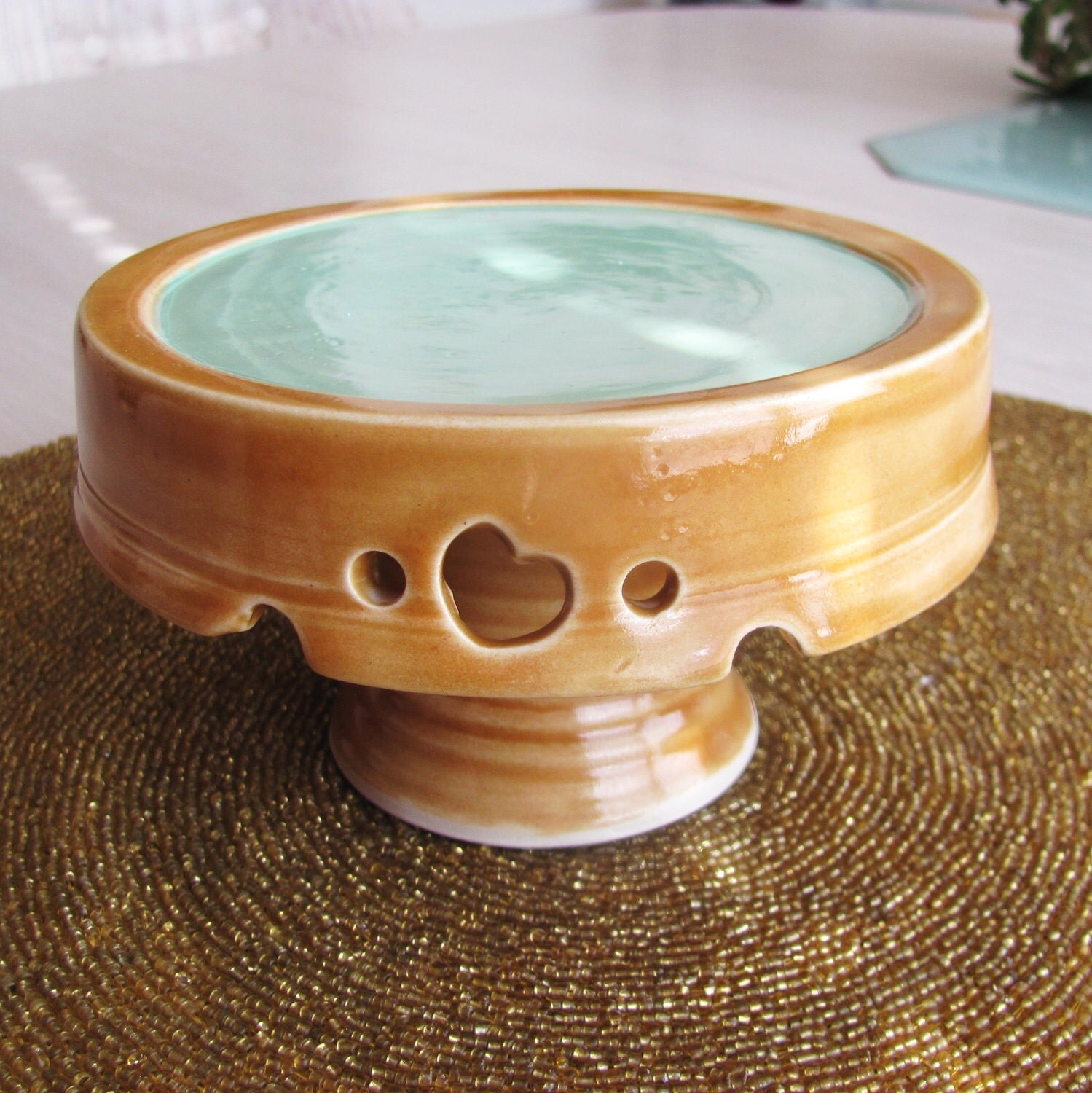 Cupcake Stand Ceramic Pottery Cake Stand by SharsArtPottery