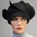 Felted sculpture hat "Black stylish madam"