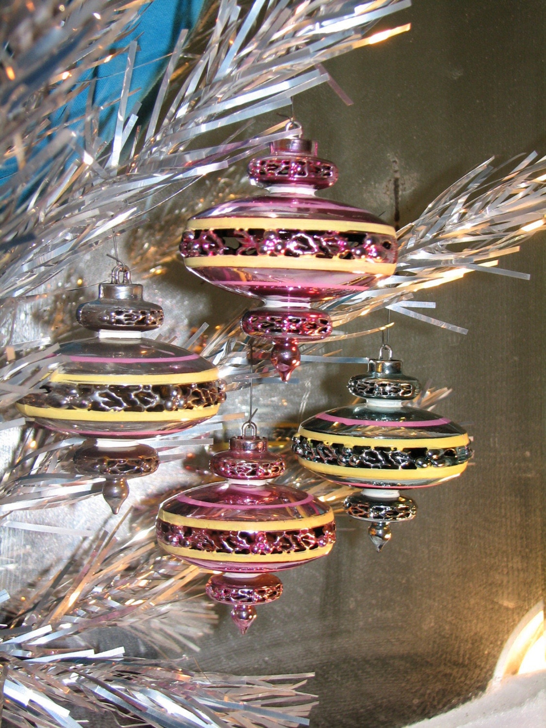 1950s Mid Century Christmas Ornaments by Bradford Space Age