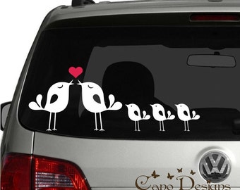 Lovely Bird Family, Car Vinyl decals stickers, windows decals stickers