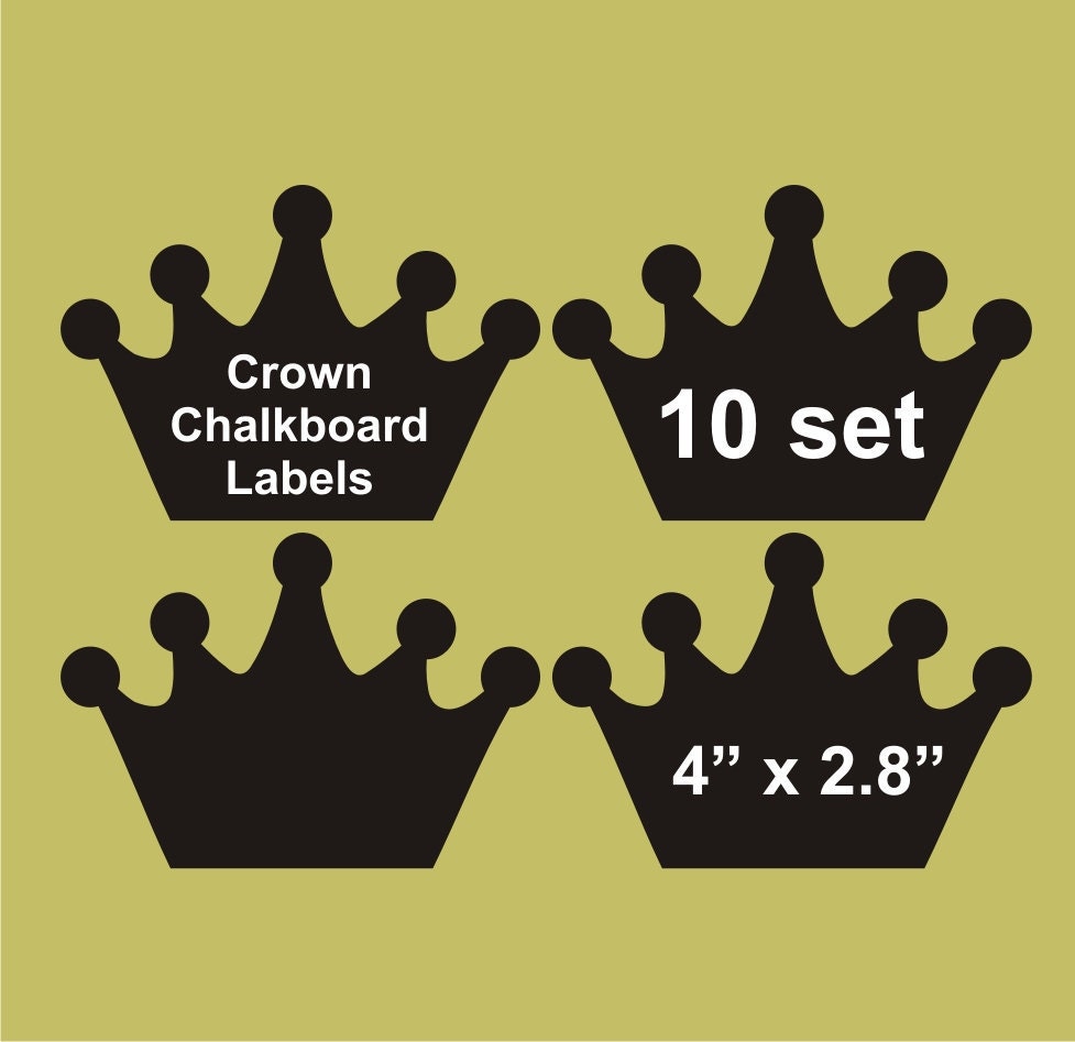 Crown chalkboard labels 10 set 4 x 2.8