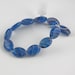 12x16mm Vibrant Midnight Blue Swirl Czech Glass Puff Oval Beads - 7 inch strand - 11 pieces