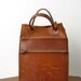 Gorgeous 1980s Brown leather Johnny Farah Tote Bag