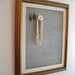 Jewelry Holder, framed earring display, vintage frame with linen, Magnetic Metal insert