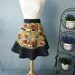 Kitchen Apron - Half Apron with Flounce in Black and White Checkered "Italian Flavor" with Random Polka Dot Flounce - Ready to Ship