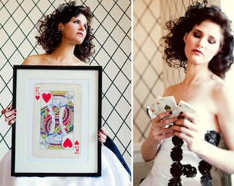 SALE: King and Queen Vintage Playing Cards Posters, Romantic Royal Wedding gift, Bedroom Wall Home Decor, 12x16.5'' Fit to IKEA frames