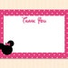 Pink Minnie Mouse Thank You Card