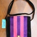 Vintage 80s 90s Striped Suede Bag