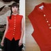 Vintage 90s Red Silk Military Style Vest Top Large