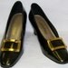 Vitnage 1970s California Magdesians Patent SHOES with Gold BUCKLE
