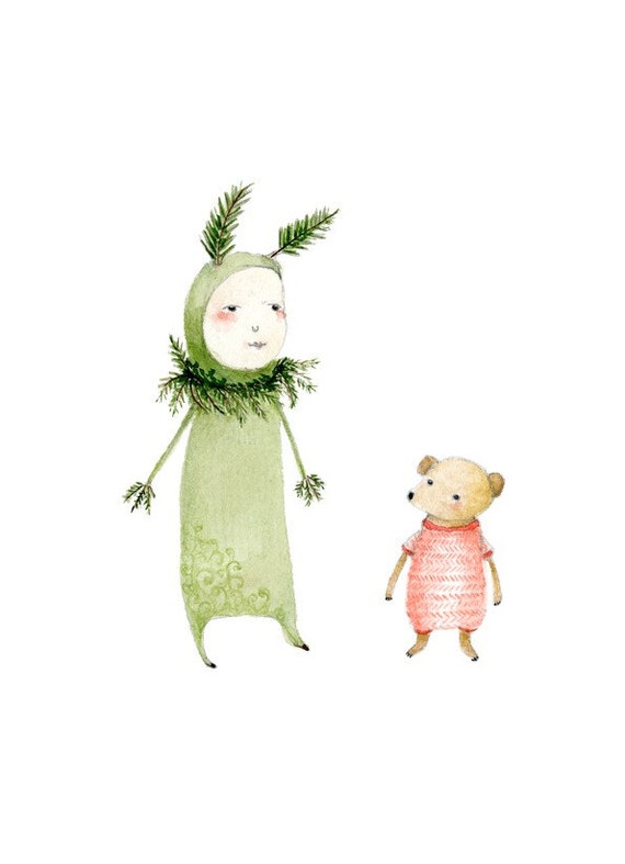 Bear Print Little bear and Fern Boy print 8x11