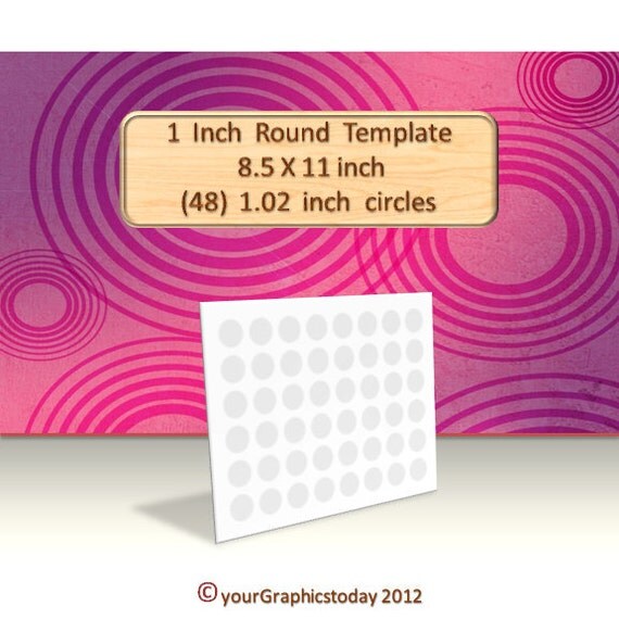 1 inch 25mm Circle template png psd DIY printable jewelry