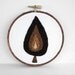 50% OFF SALE - Coffee Brown Autumn Leaf with Layers of Dark Chocolate, Sepia, Umber, and Tan - Abstract Embroidery Hoop Fiber Art 4"