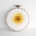 15% Off Sale: Embroidery Hoop French Knot Color Progression from Mustard to Yellow - 3 inch Hoop Ombre Fiber Wall Art