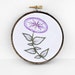 Embroidered Abstract Orchid in Lavender, White, Sage Green and Thistle - 4 inch Embroidery Hoop Fiber Art