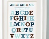 Items similar to Alphabet Print Boy Personalized With Your Name and ...