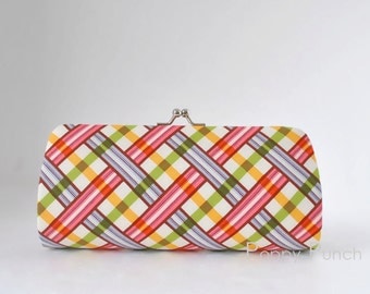 Picnic Plaid in Berry..Small Clutch Purse