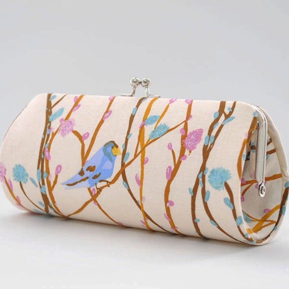 Blue Bird..Small Clutch Purse