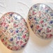 Shabby Chic Delicate Flower Print 40 X 30mm Resin Cabochon - Pink & Lavender Tones - Qty 2