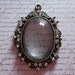 Graceful Rhinestone Studded Antiqued Brass Filigree Setting Pendant w Matching Bubble Top Cabochon - Qty 1 Bezel with 1 Bubble Top