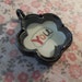 French Market Black Trinket Pendant Flower Shape with Word You under Acrylic Glass - Qty 1