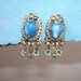 Vintage Signed Chechoslovakia Sky Blue Carbochon Screw Back Earrings
