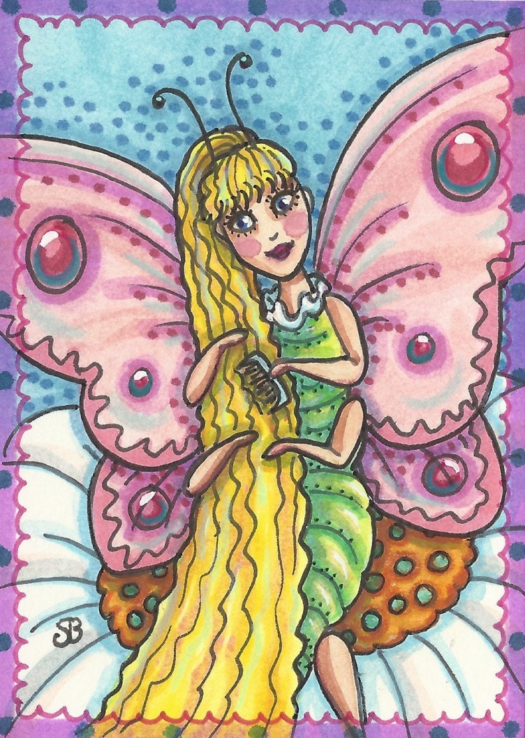 Repunzel BUTTERFLY Fairy Fantasy Art ACEO Susan Brack