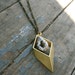 Druzy Agate Slice and Brass Diamond Necklace