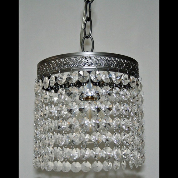 Clear Beaded Pendant Light Fixture by StudioJOTA on Etsy