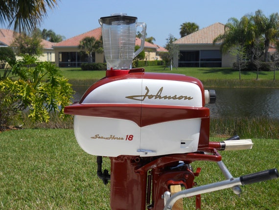 Portable Drink Blender 1958 Johnson Outboard Motor Gas Powered