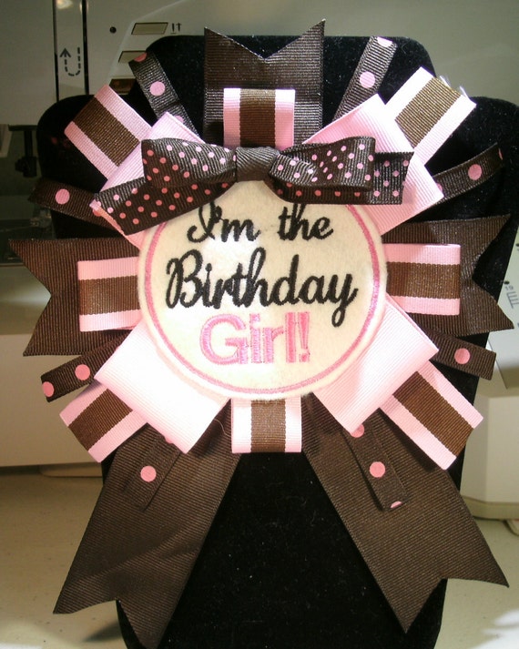 Im The Birthday Girl Pin Back Badge Long Tail By Wellaminahome