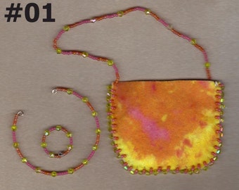 American Girl 18 inch Doll Madame Alexander What A Doll Purse Choker Bracelet Kids Your Choice of Color Felt Beaded Glass Beads Miracle Wire