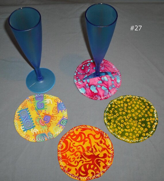 Wine Glass Fabric Coaster Cover Marker Set Party Wedding