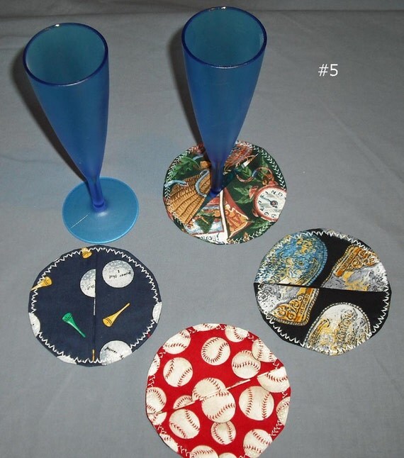 Wine Glass Fabric Coaster Cover Marker Set of 4 Dining by SuVasi