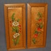 Vintage Hand Painted Wood Plaques Flowers Roses Daisies Retro Rectangle Wall Decor Rustic Home Country Chic Orange Yellow White Green